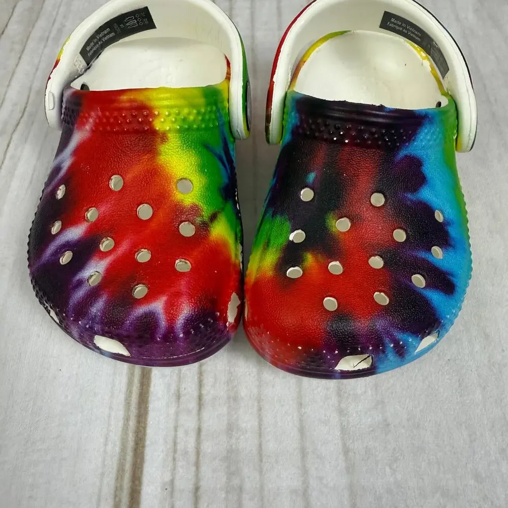 crocs tie dye toddler sandals 4C‎